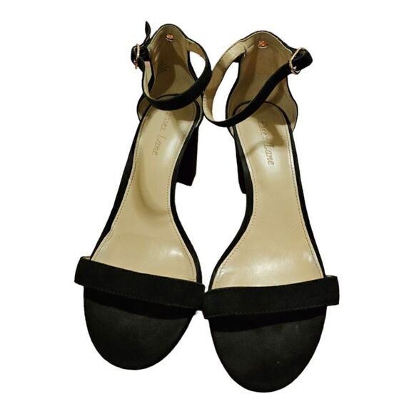 ESSEX LANE "Moira 2" Black Suede Block Heel Sandals -‎ Size 8 - Picture 2 of 8